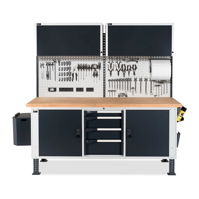 Vendita online Banco Work Master piano Multiplex mm.2000x750x1805/2180H - Grigio RAL7035+RAL7016